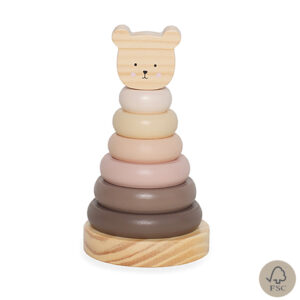 Wooden stacking teddy