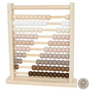 A beige natural colour abacus for babies